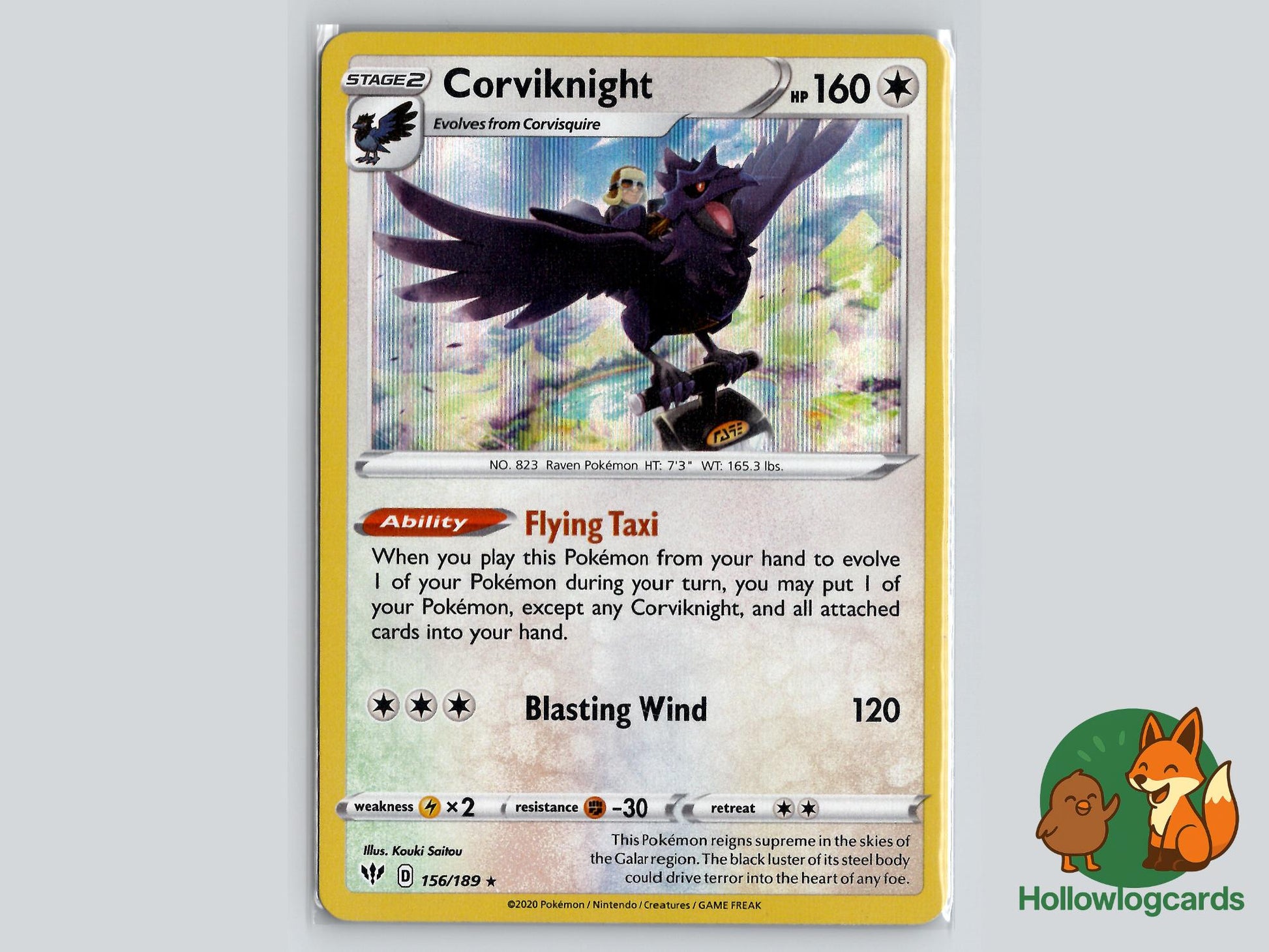 Corviknight (156/189) - Darkness Ablaze Pokémon Card