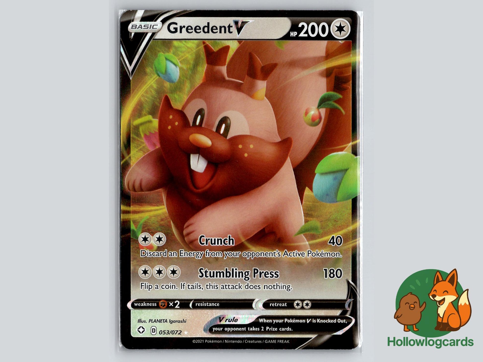 Greedent V (053/072) - Shining Fates Pokémon Card