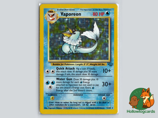 Vaporeon (12/64) - Jungle Pokémon Card