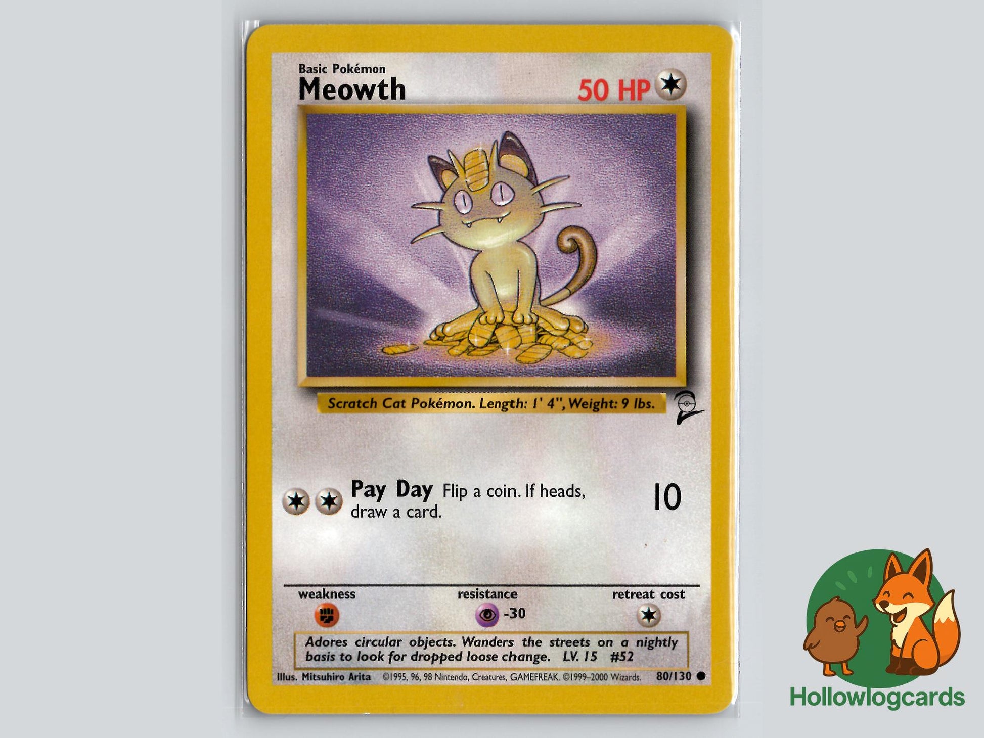 Meowth (80/130) - Base Set 2 Pokémon Card