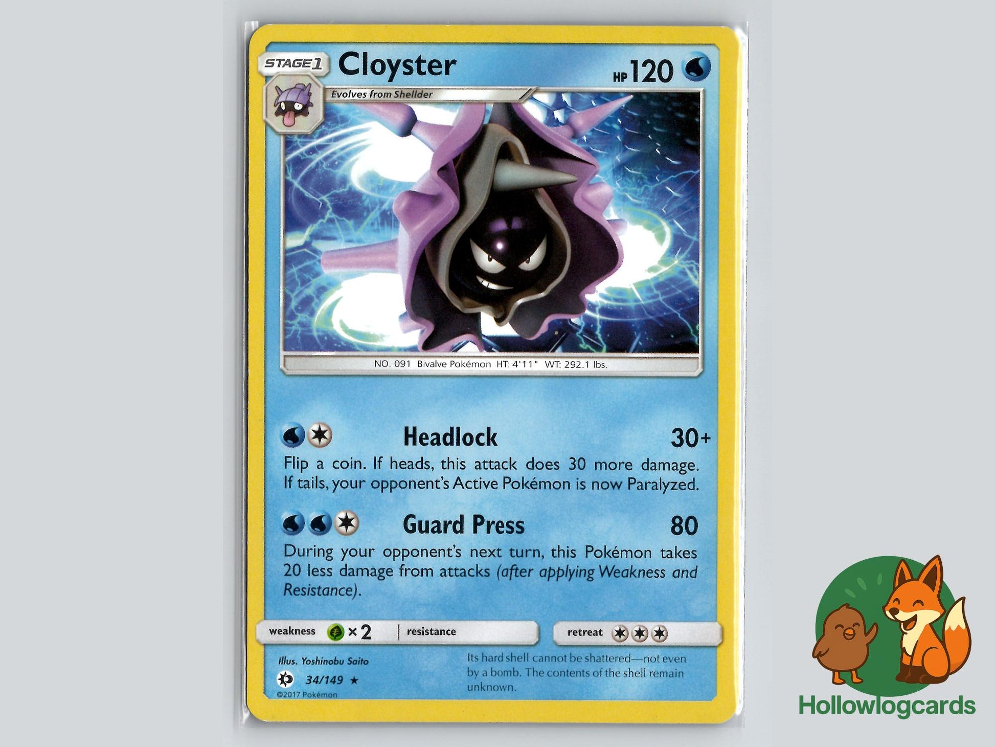 Cloyster (34/149) - Sun & Moon Pokémon Card