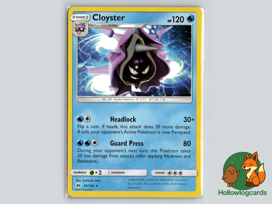 Cloyster (34/149) - Sun & Moon Pokémon Card