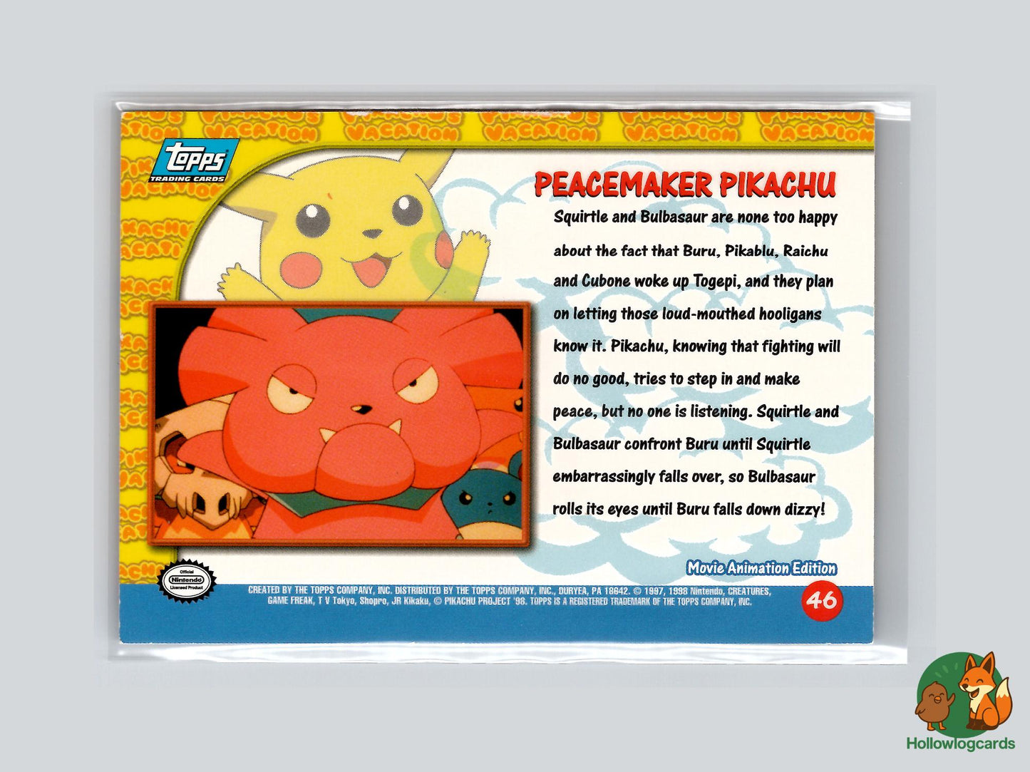 Peacemaker Pikachu [Marill Squirtle] (#46) - Topps Pikachu’s Vacation