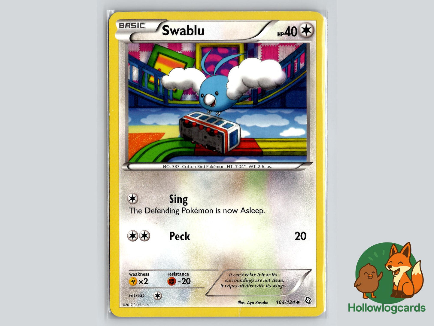 Swablu (104/124) - Dragons Exalted Pokémon Card