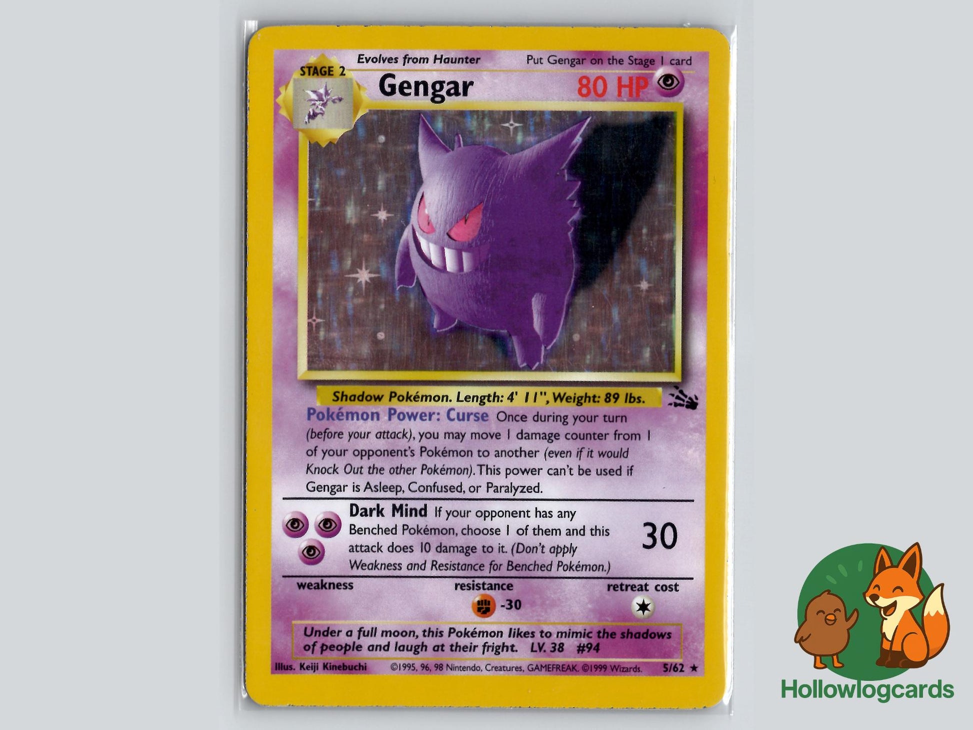 Gengar (5/62) - Fossil Pokémon Card