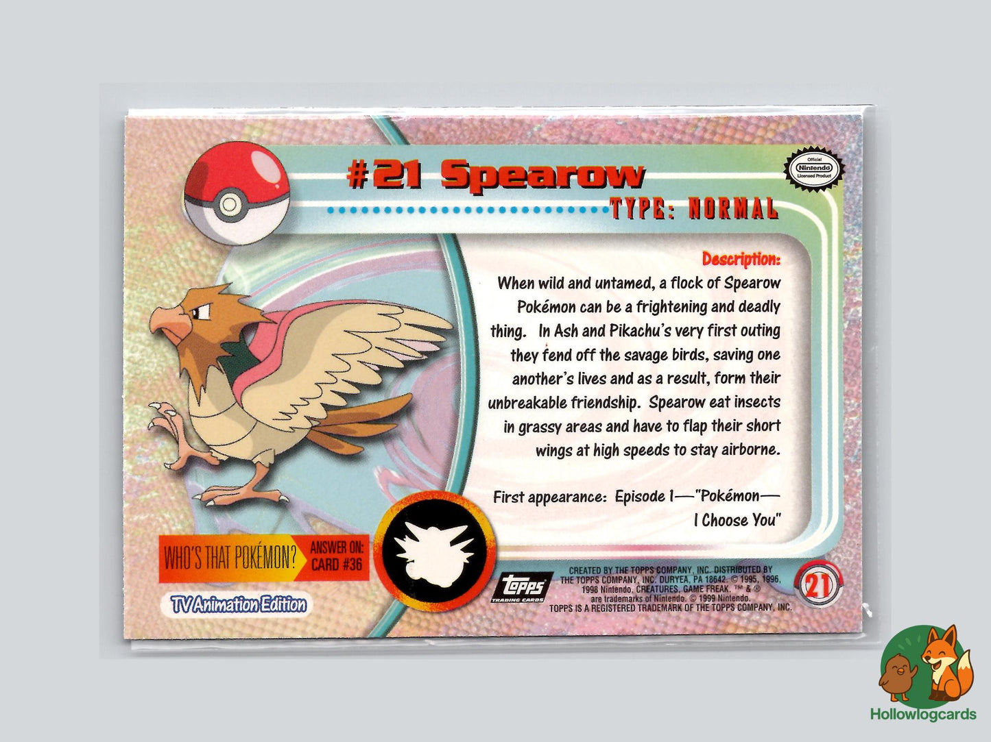 Spearow (#21) Chrome Foil - Topps Trading Cards Series 1