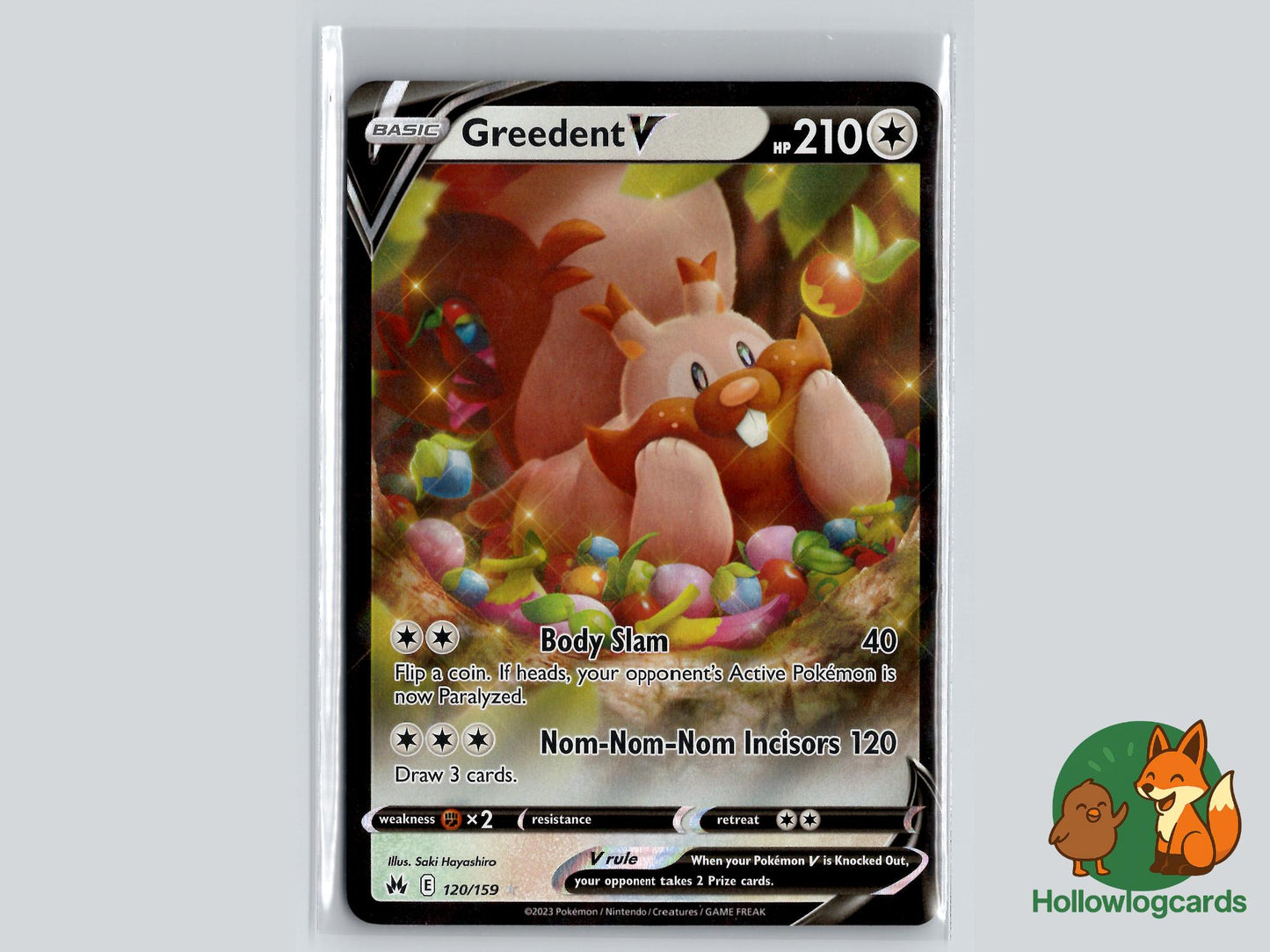 Greedent V (120/159) - Crown Zenith Pokémon Card
