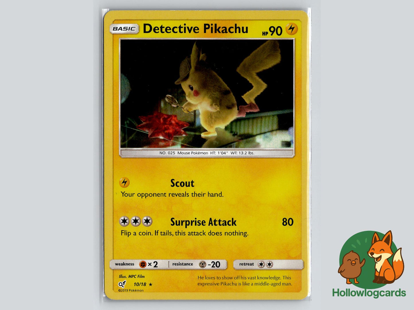 Detective Pikachu (10/18) - Detective Pikachu Pokémon Card