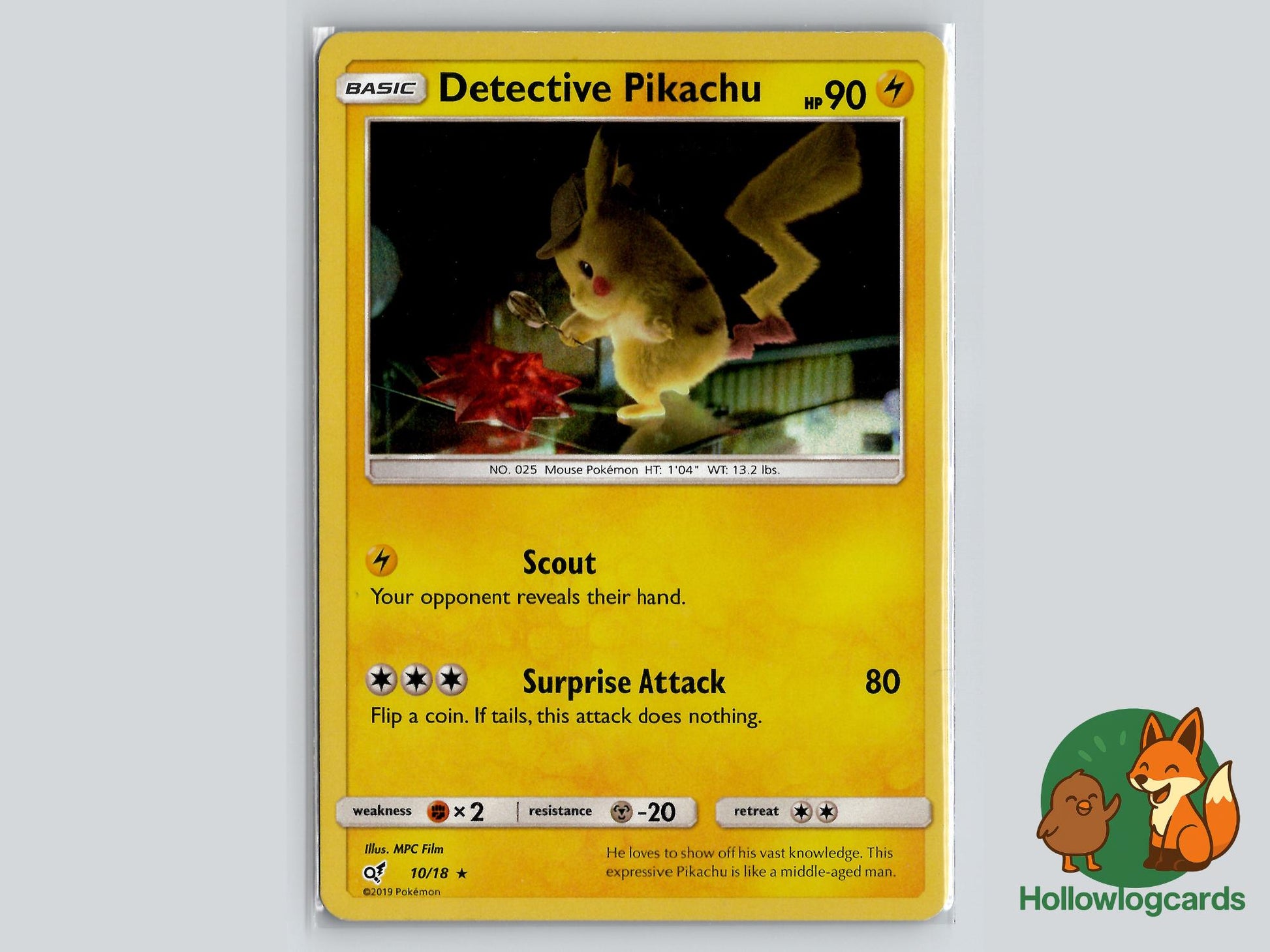 Detective Pikachu (10/18) - Detective Pikachu Pokémon Card