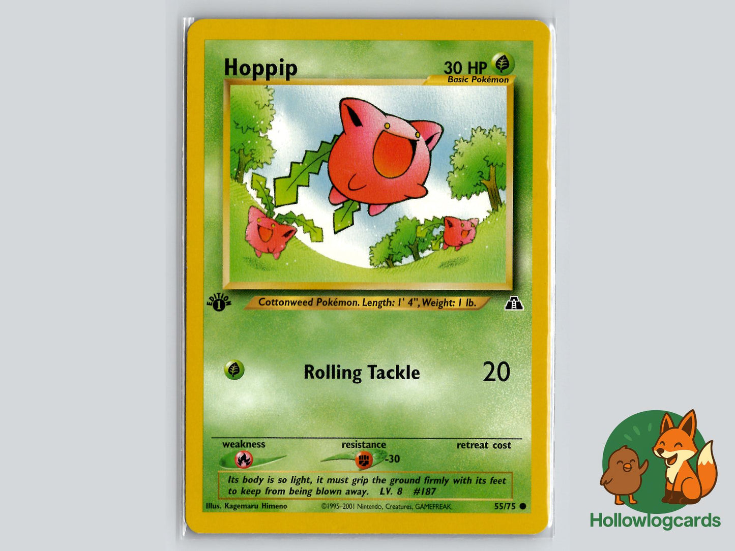 1st Edition Hoppip (55/75) - Neo Discovery Pokémon Card