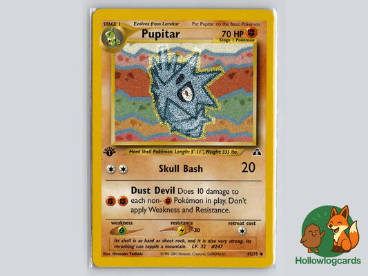 1st Edition Pupitar (45/75) - Neo Discovery Pokémon Card