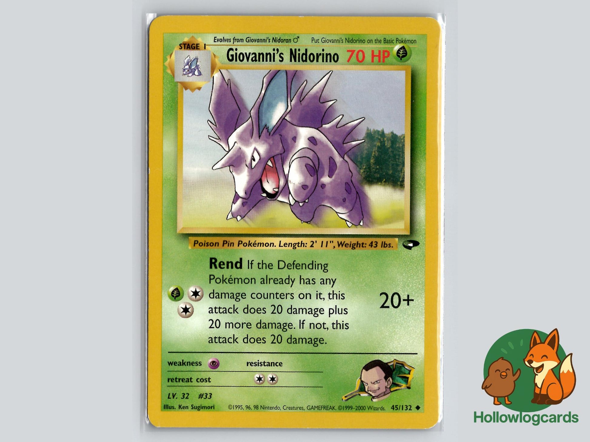 Giovanni's Nidorino (45/132) - Gym Challenge Pokémon Card