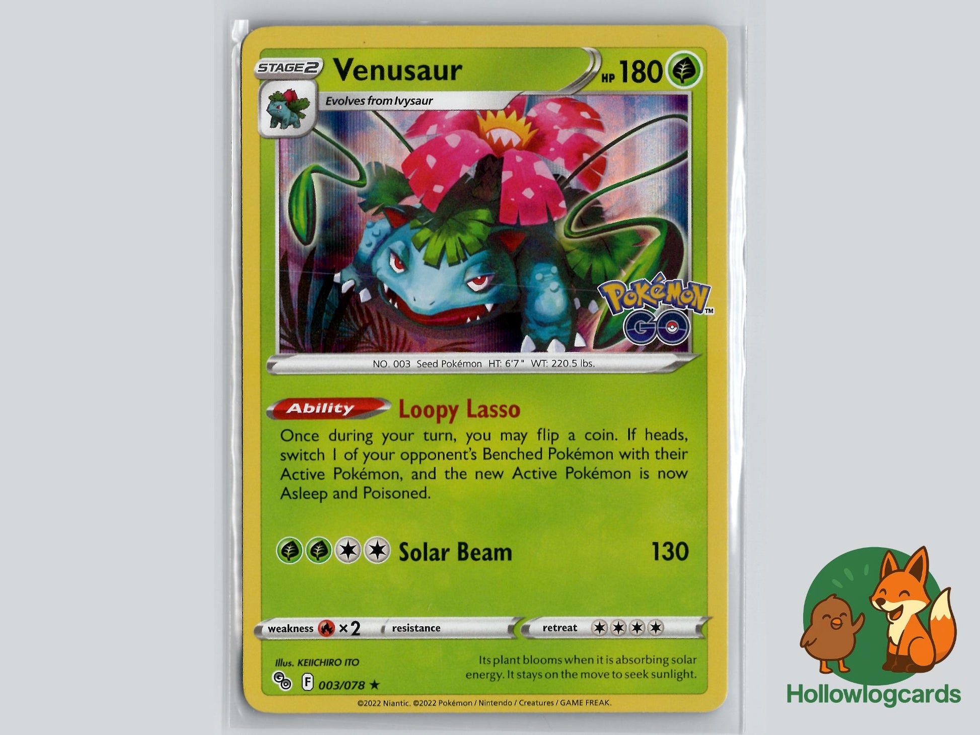 Venusaur (003/078) - Pokemon GO Pokémon Card