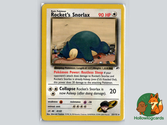 Rocket's Snorlax (33/132) - Gym Heroes Pokémon Card