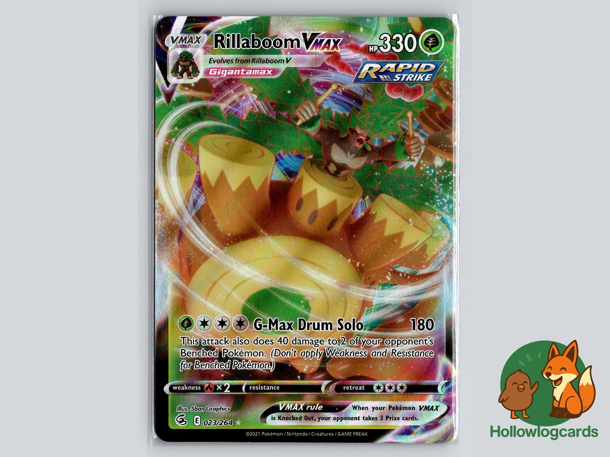 Rillaboom VMAX (023/264) - Fusion Strike Pokémon Card