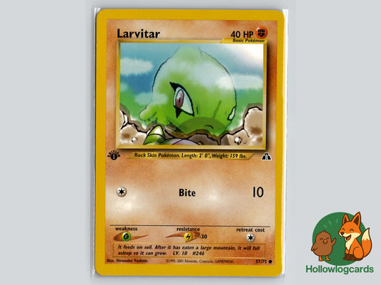 1st Edition Larvitar (57/75) - Neo Discovery Pokémon Card