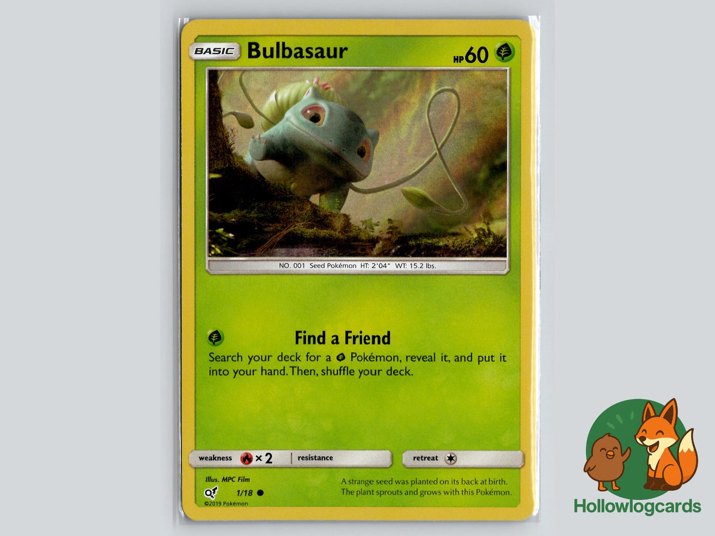 Bulbasaur (1/18) - Detective Pikachu Pokémon Card