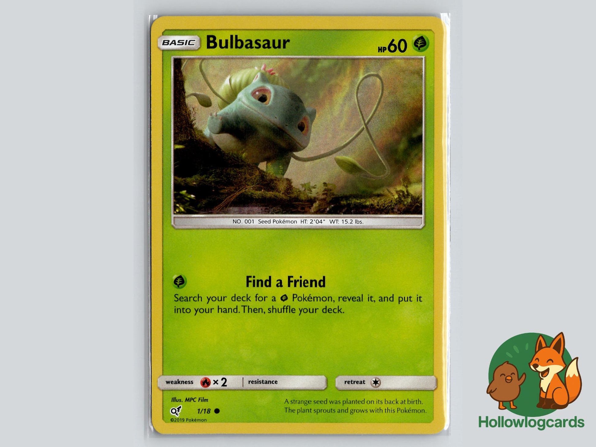 Bulbasaur (1/18) - Detective Pikachu Pokémon Card