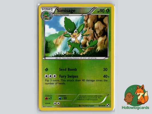 Simisage (8/114) - Black & White Pokémon Card