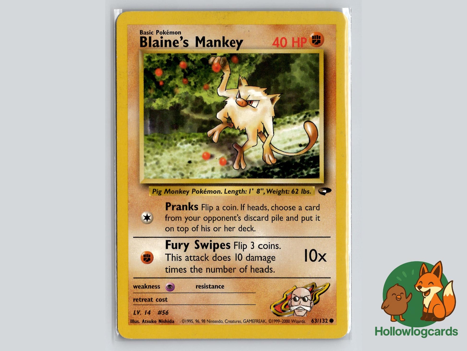 Blaine's Mankey (63/132) - Gym Challenge Pokémon Card