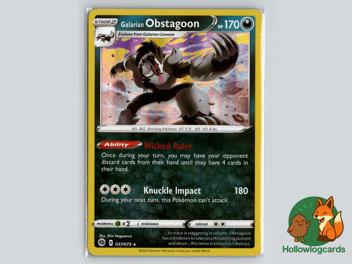 Galarian Obstagoon (037/073) - Champion's Path Pokémon Card