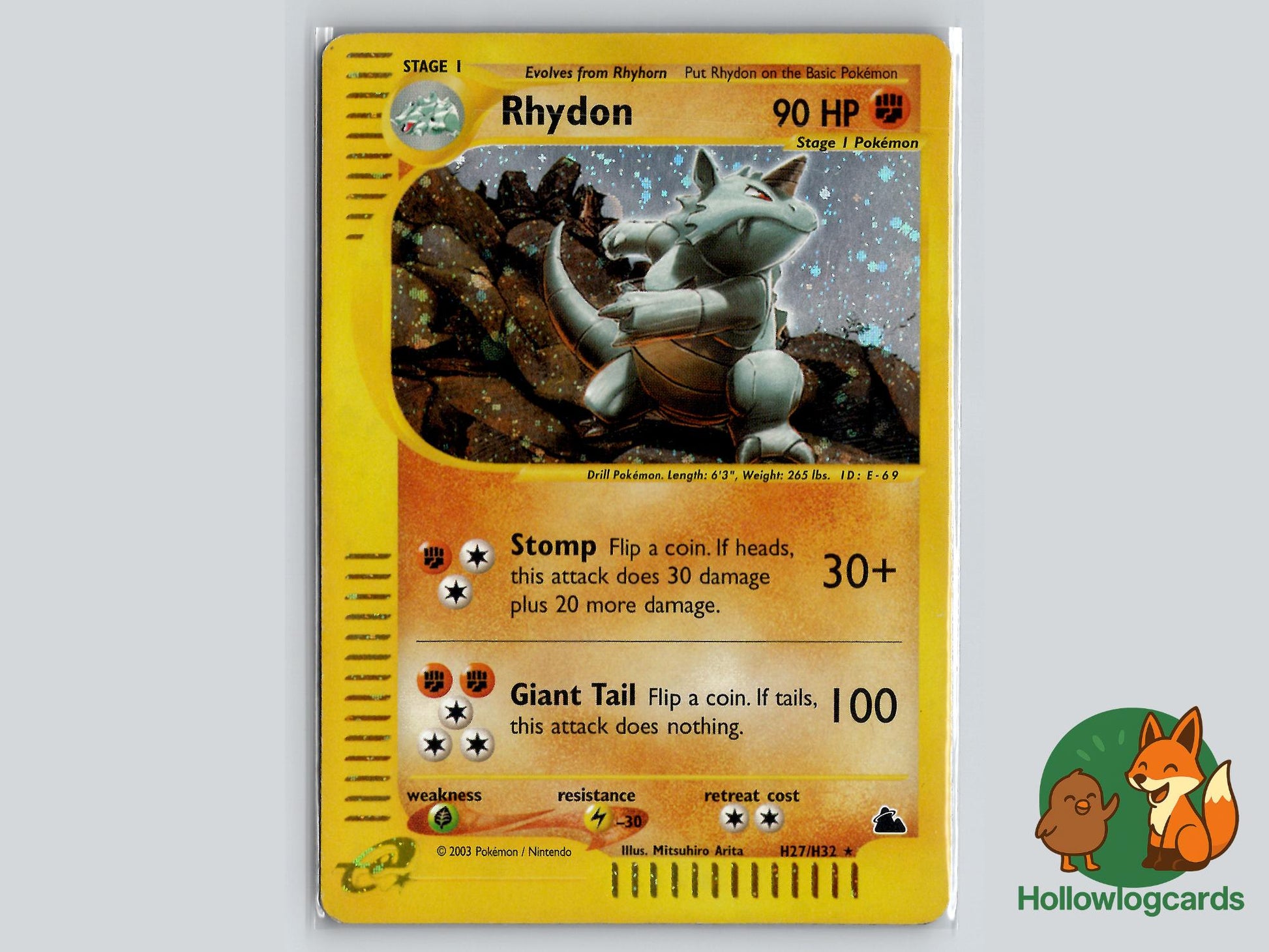 Rhydon (H27/H32) - Skyridge Pokémon Card