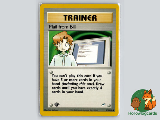 1st Edition Mail from Bill (105/105) - Neo Destiny Pokémon Card