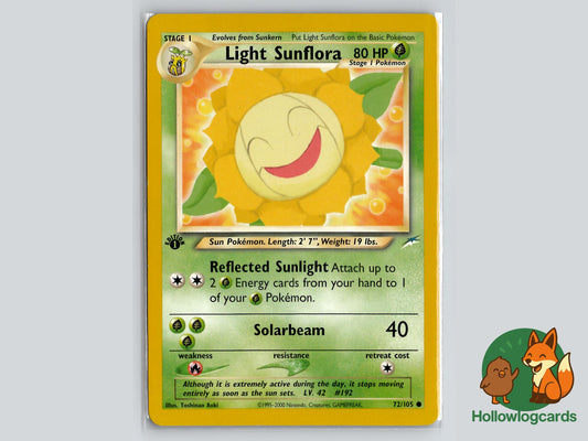 1st Edition Light Sunflora (72/105) - Neo Destiny Pokémon Card