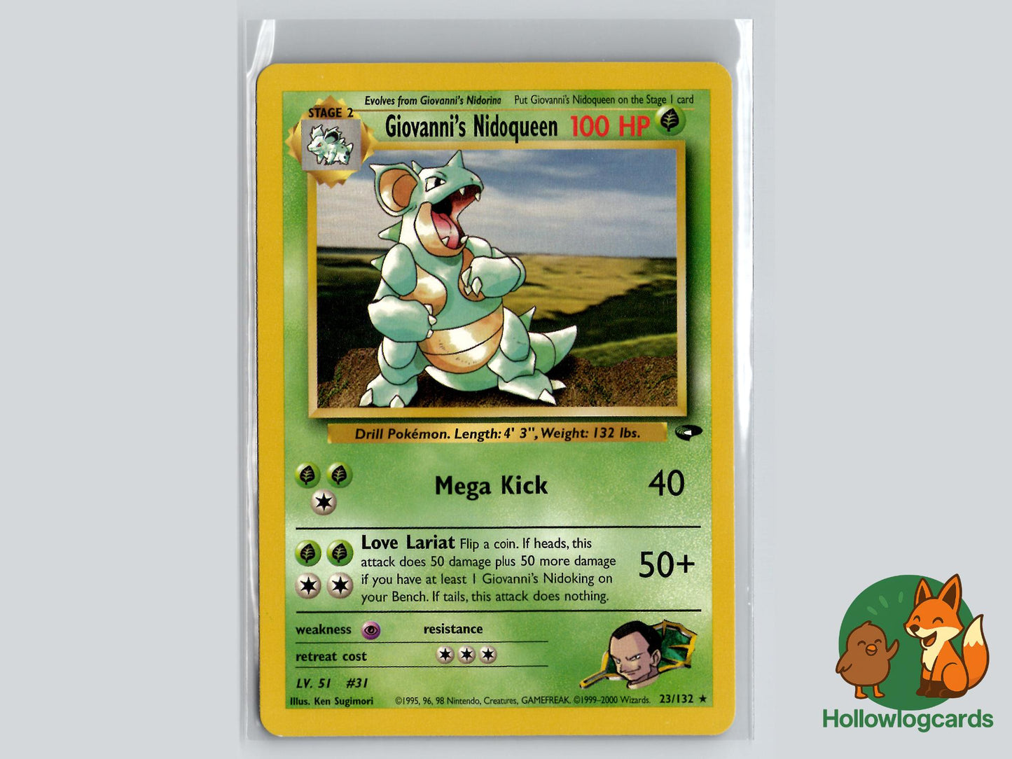 Giovanni's Nidoqueen (23/132) - Gym Challenge Pokémon Card