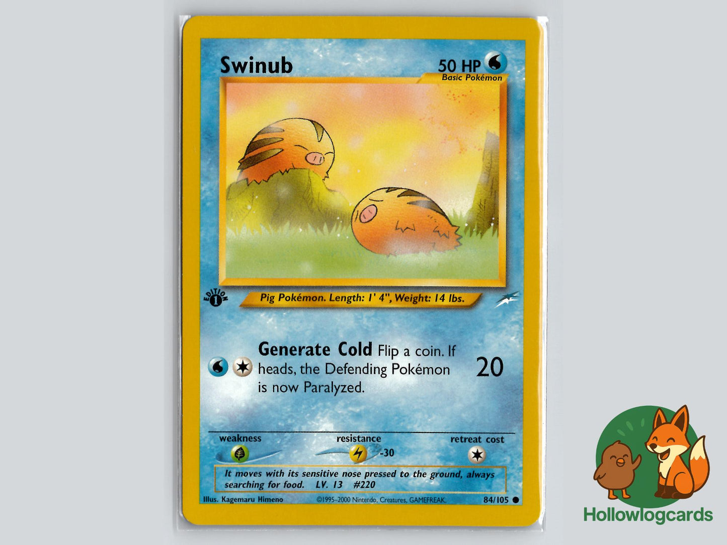 1st Edition Swinub (84/105) - Neo Destiny Pokémon Card