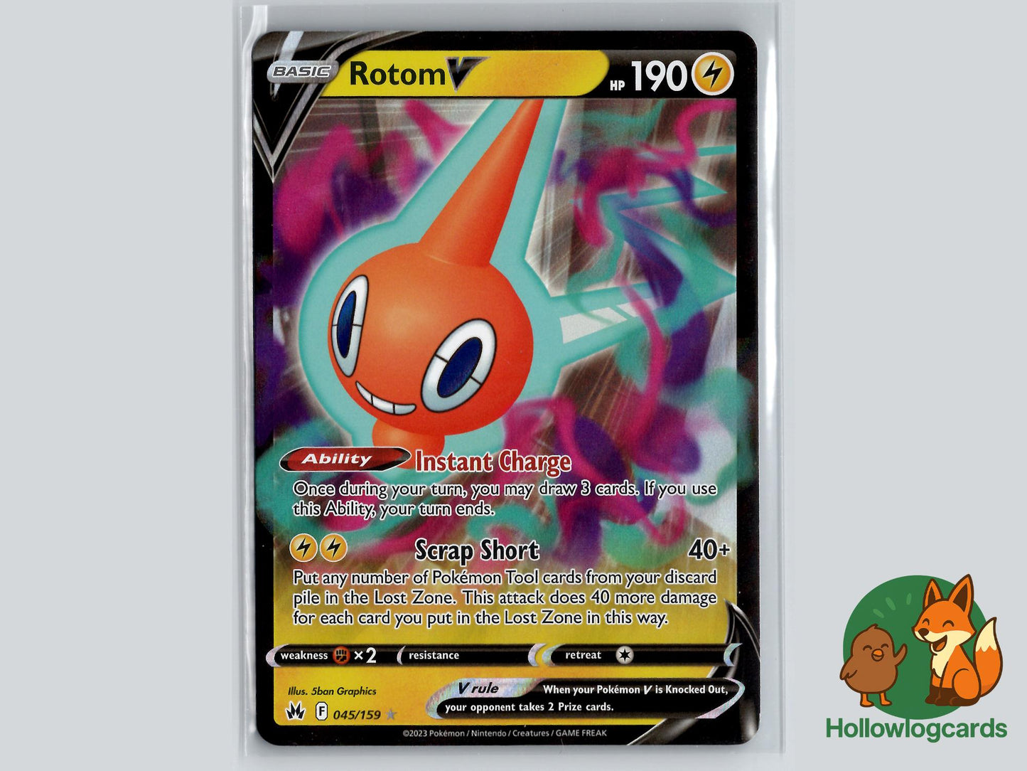 Rotom V (045/159) - Crown Zenith Pokémon Card