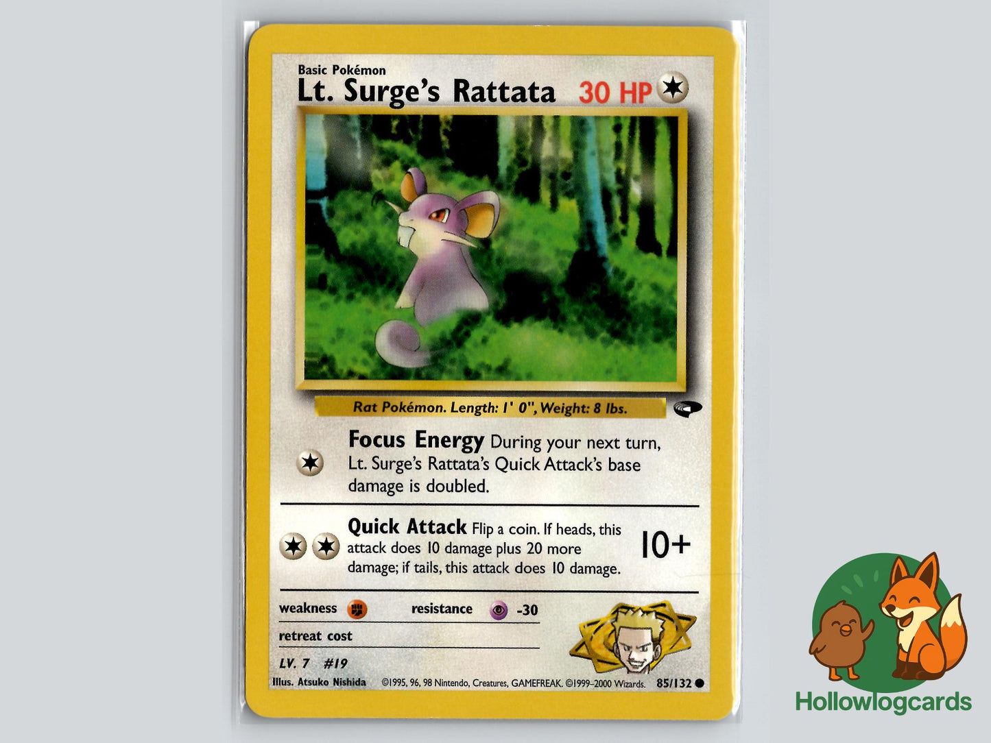 Lt. Surge's Rattata (85/132) - Gym Challenge Pokémon Card