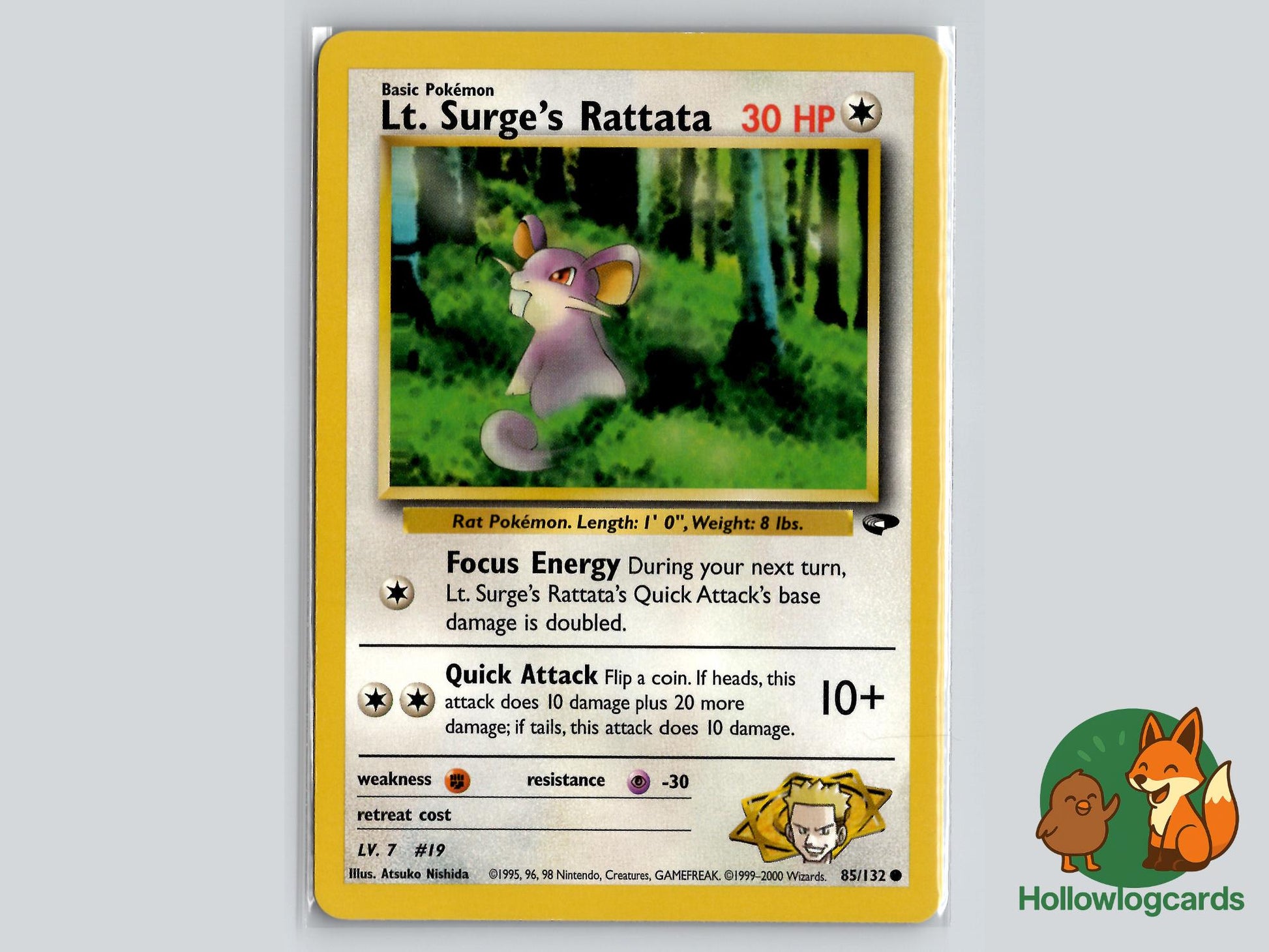 Lt. Surge's Rattata (85/132) - Gym Challenge Pokémon Card