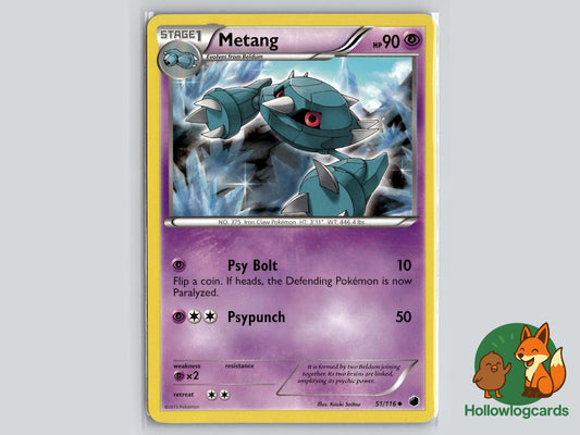 Metang (51/116) - Plasma Freeze Pokémon Card