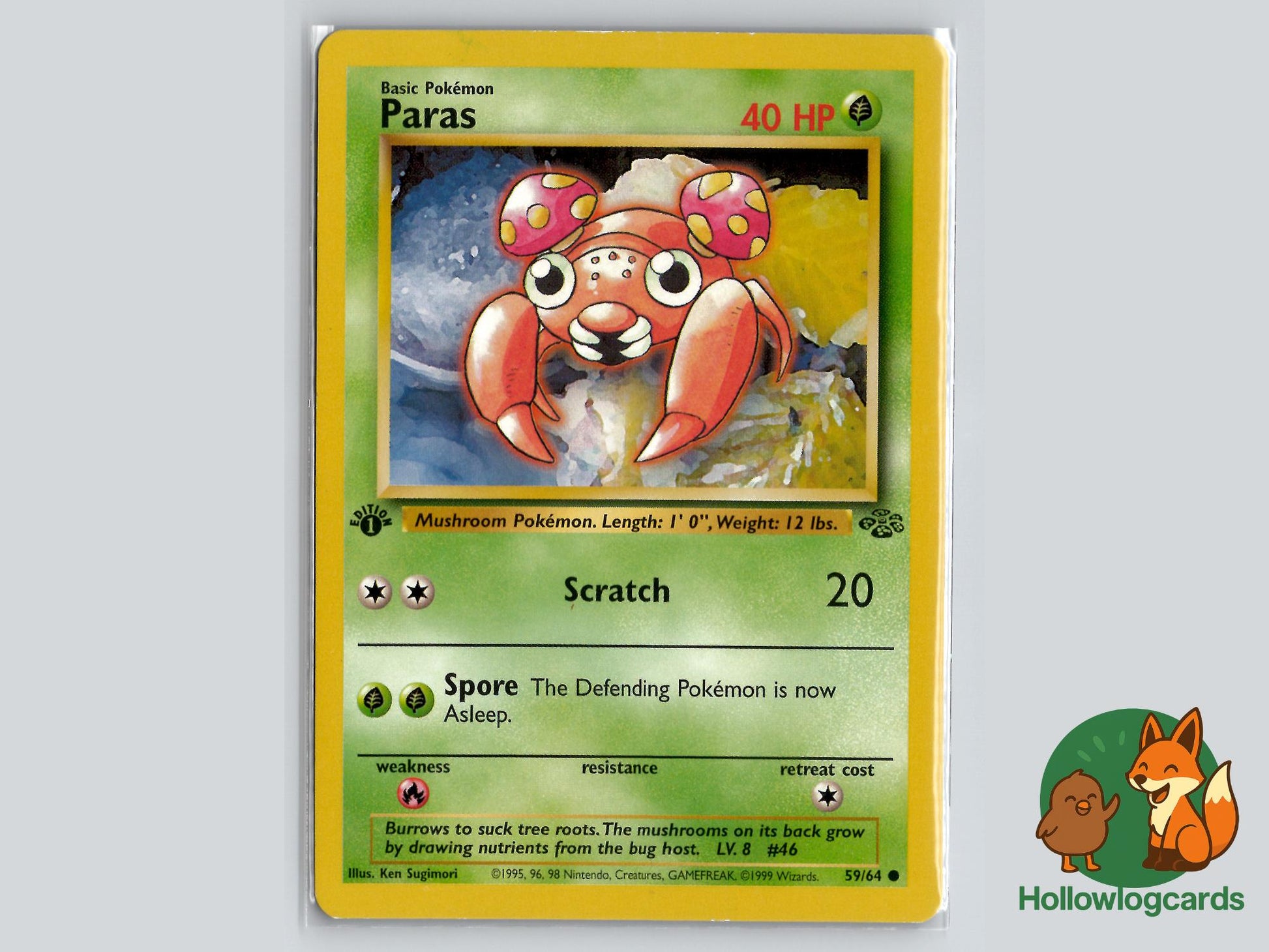 1st Edition Paras (59/64) - Jungle Pokémon Card