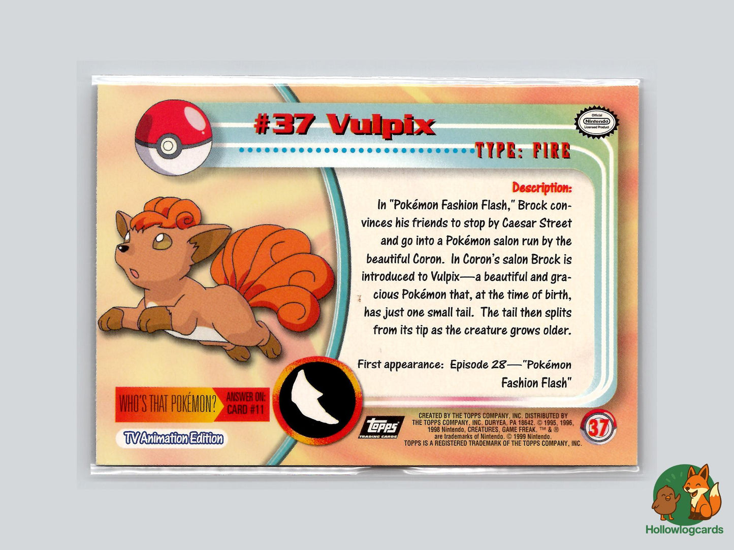 Vulpix (#37) Chrome Foil - Topps Trading Cards Series 1