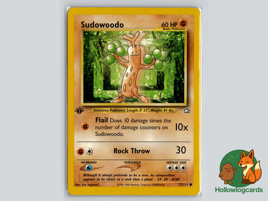 1st Edition Sudowoodo (77/111) - Neo Genesis Pokémon Card