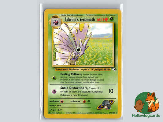 Sabrina's Venomoth (34/132) - Gym Heroes Pokémon Card