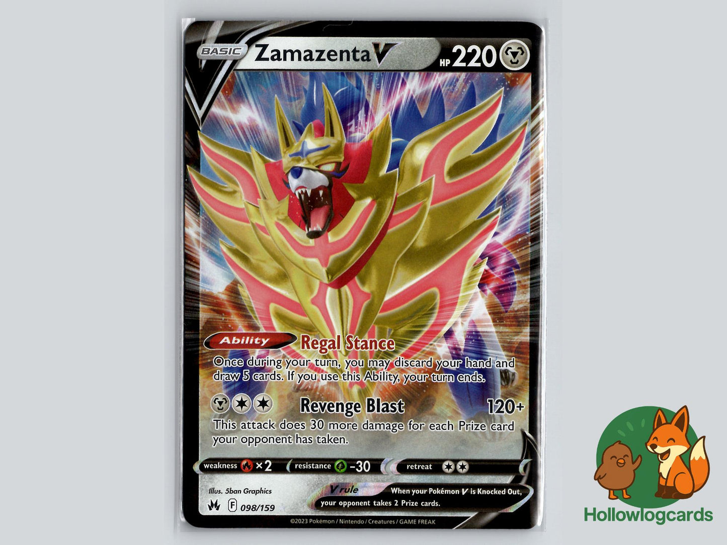 Zamazenta V (098/159) - Crown Zenith Pokémon Card