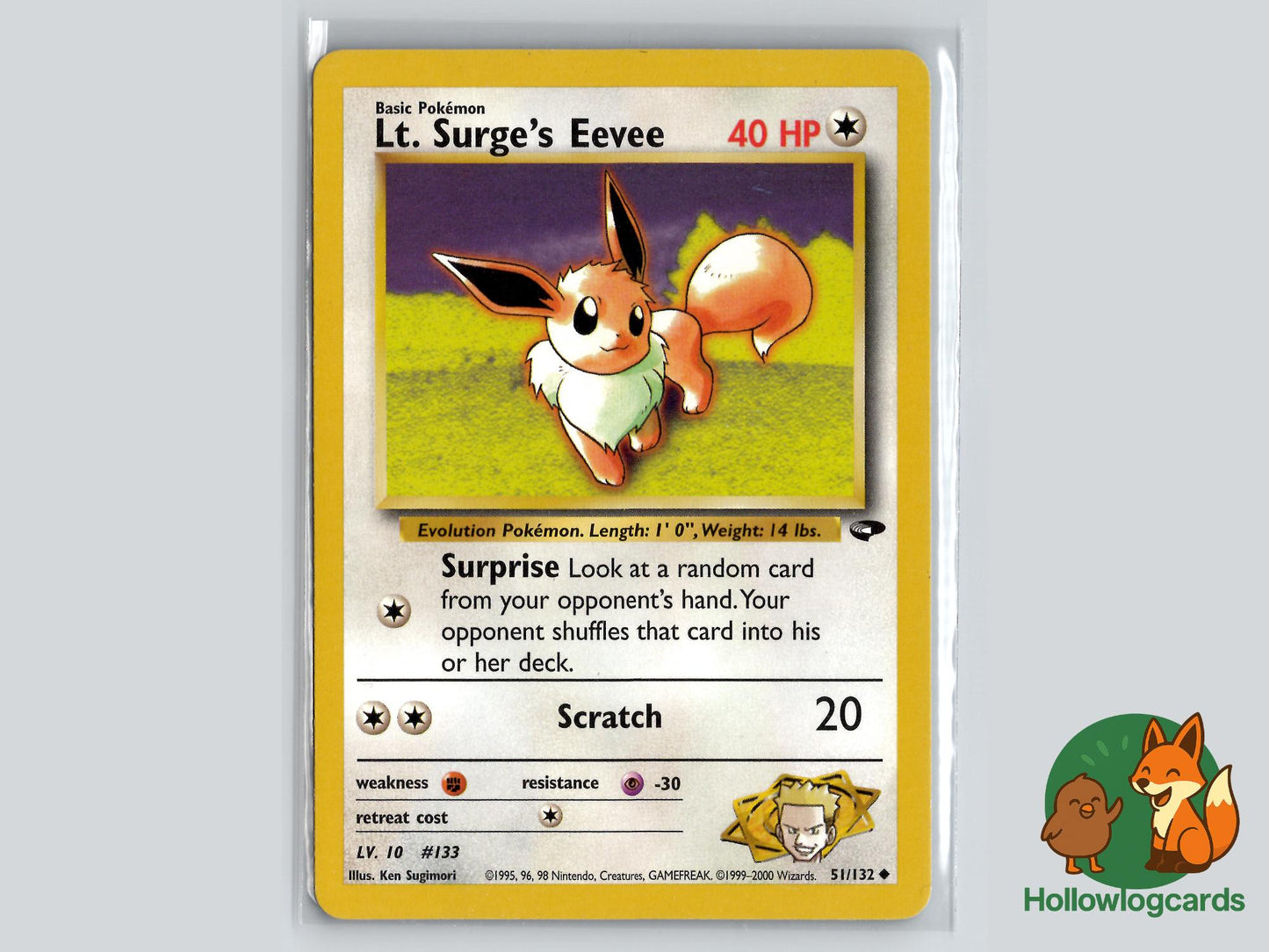 Lt. Surge's Eevee (51/132) - Gym Challenge Pokémon Card