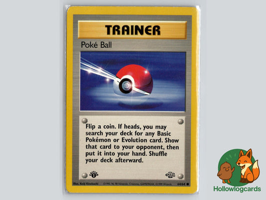 1st Edition Poke Ball (64/64) - Jungle Pokémon Card