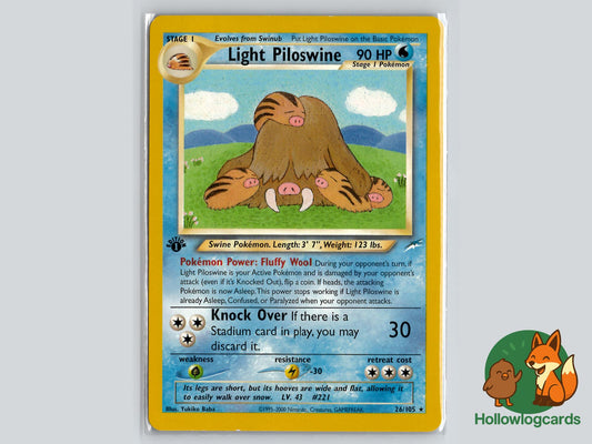 1st Edition Light Piloswine (26/105) - Neo Destiny Pokémon Card