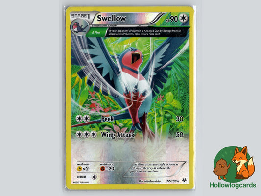 Swellow (72/108) - Roaring Skies Pokémon Card