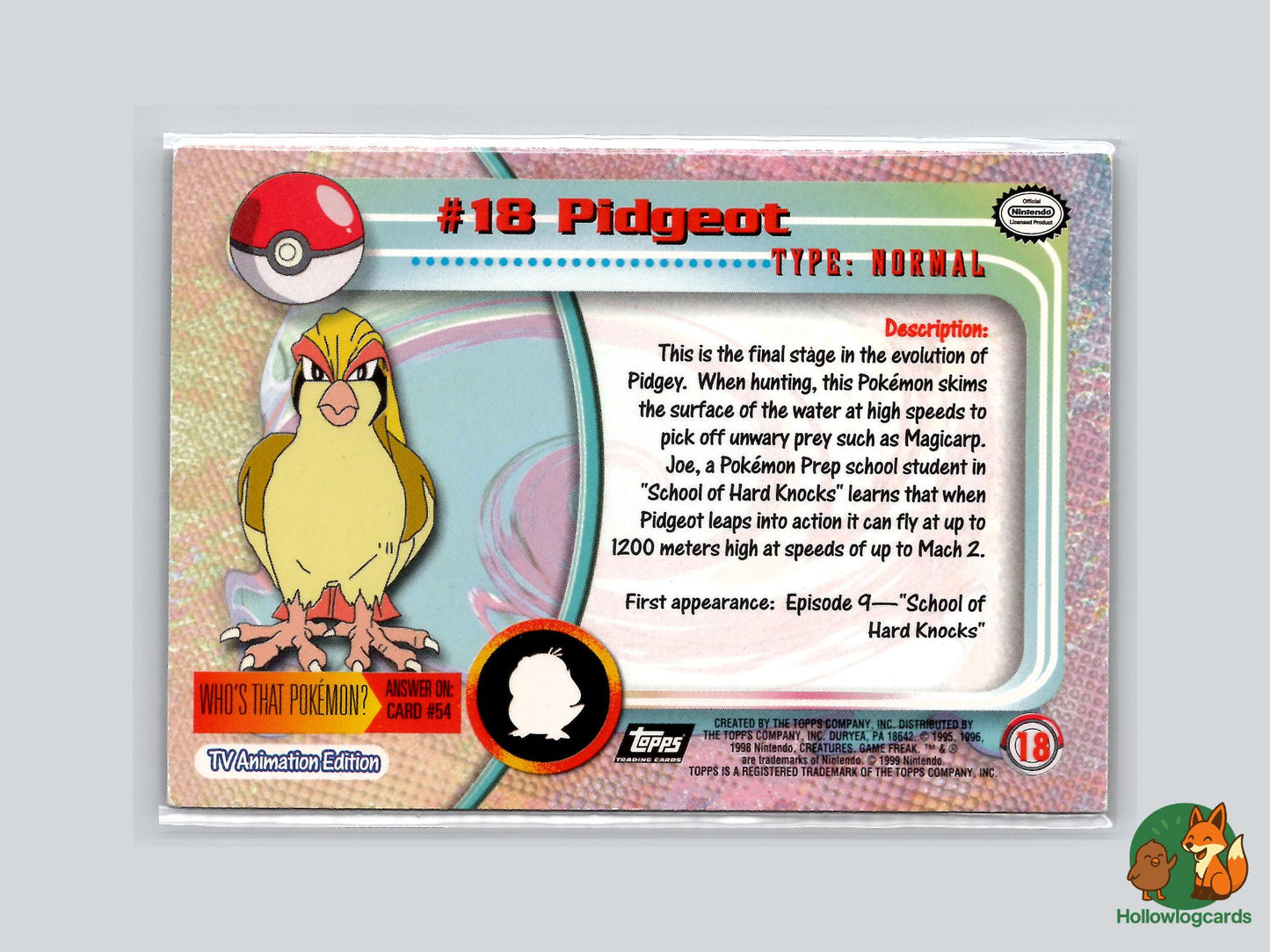 Pidgeot (#18) Chrome Foil - Topps Trading Cards Series 1