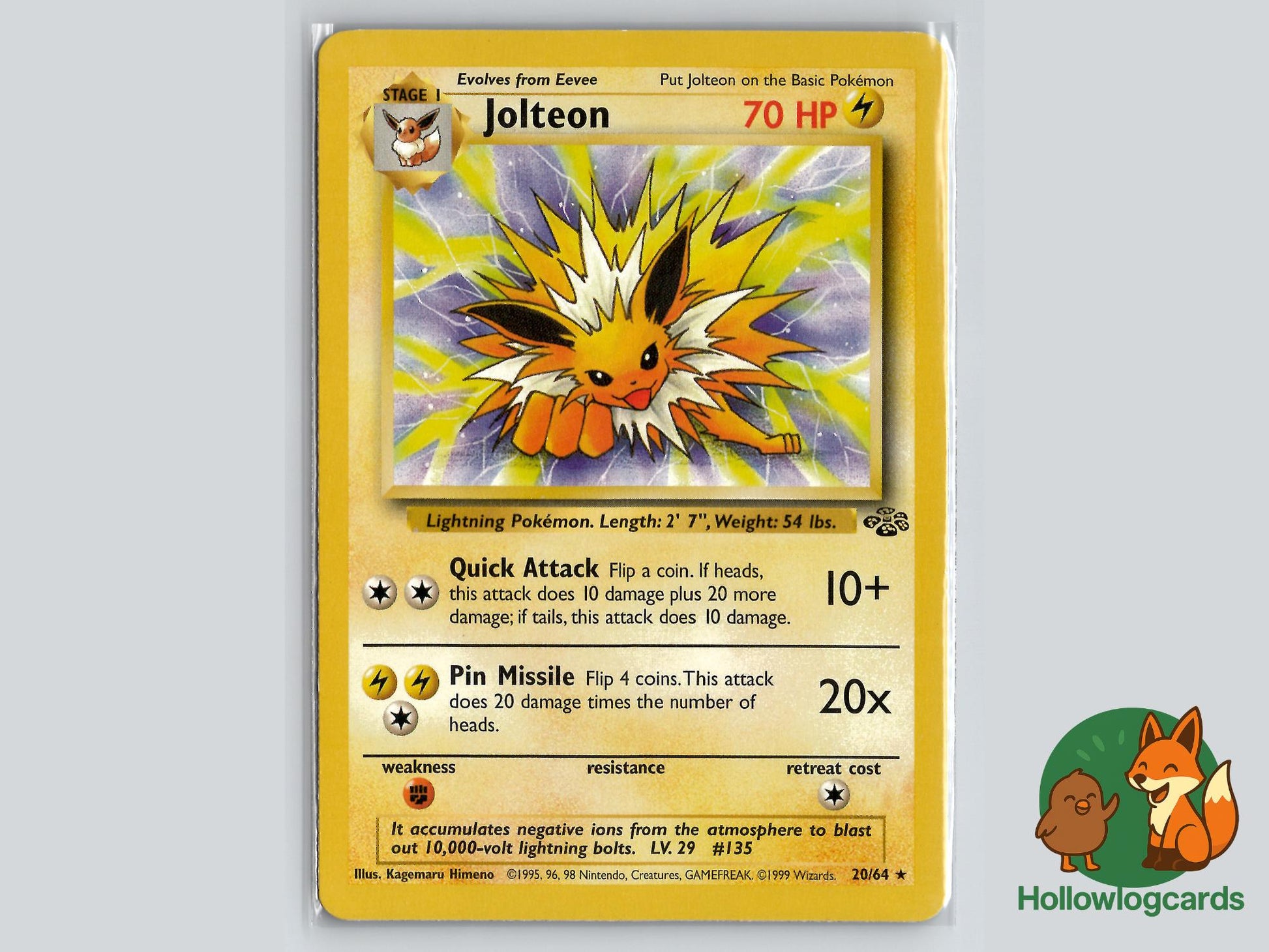 Jolteon (20/64) - Jungle Pokémon Card