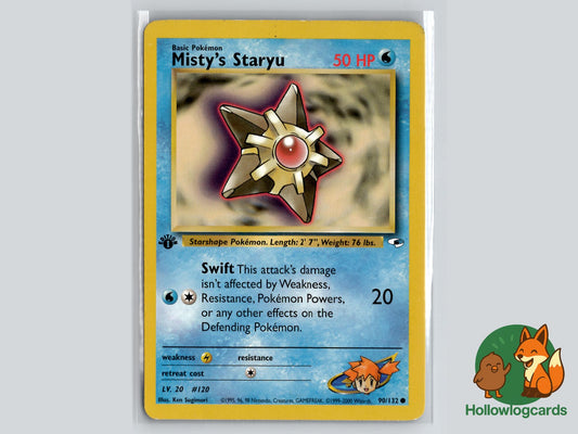 1st Edition Misty's Staryu (90/132) - Gym Heroes Pokémon Card