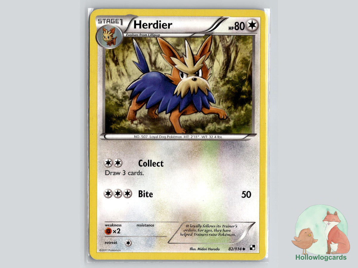 Herdier (82/114) - Black & White Pokémon Card