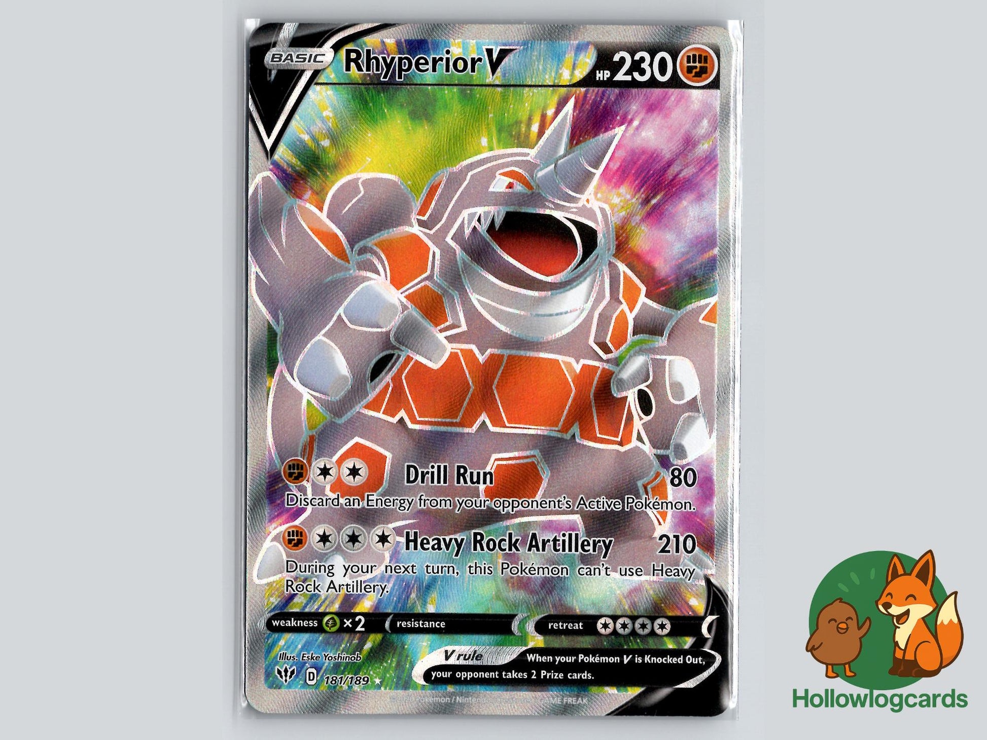 Rhyperior V (181/189) - Darkness Ablaze Pokémon Card