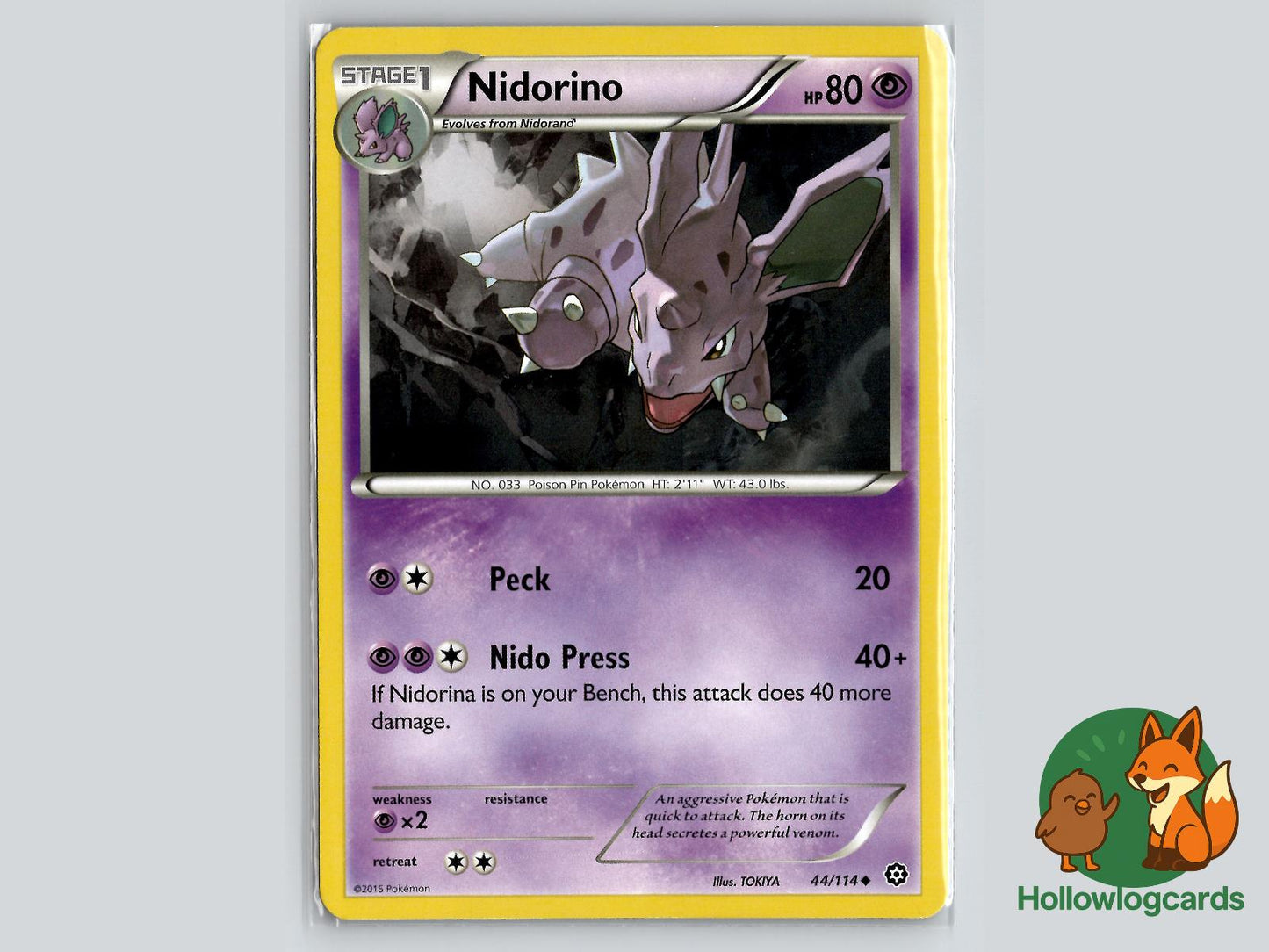 Nidorino (44/114) - Steam Siege Pokémon Card