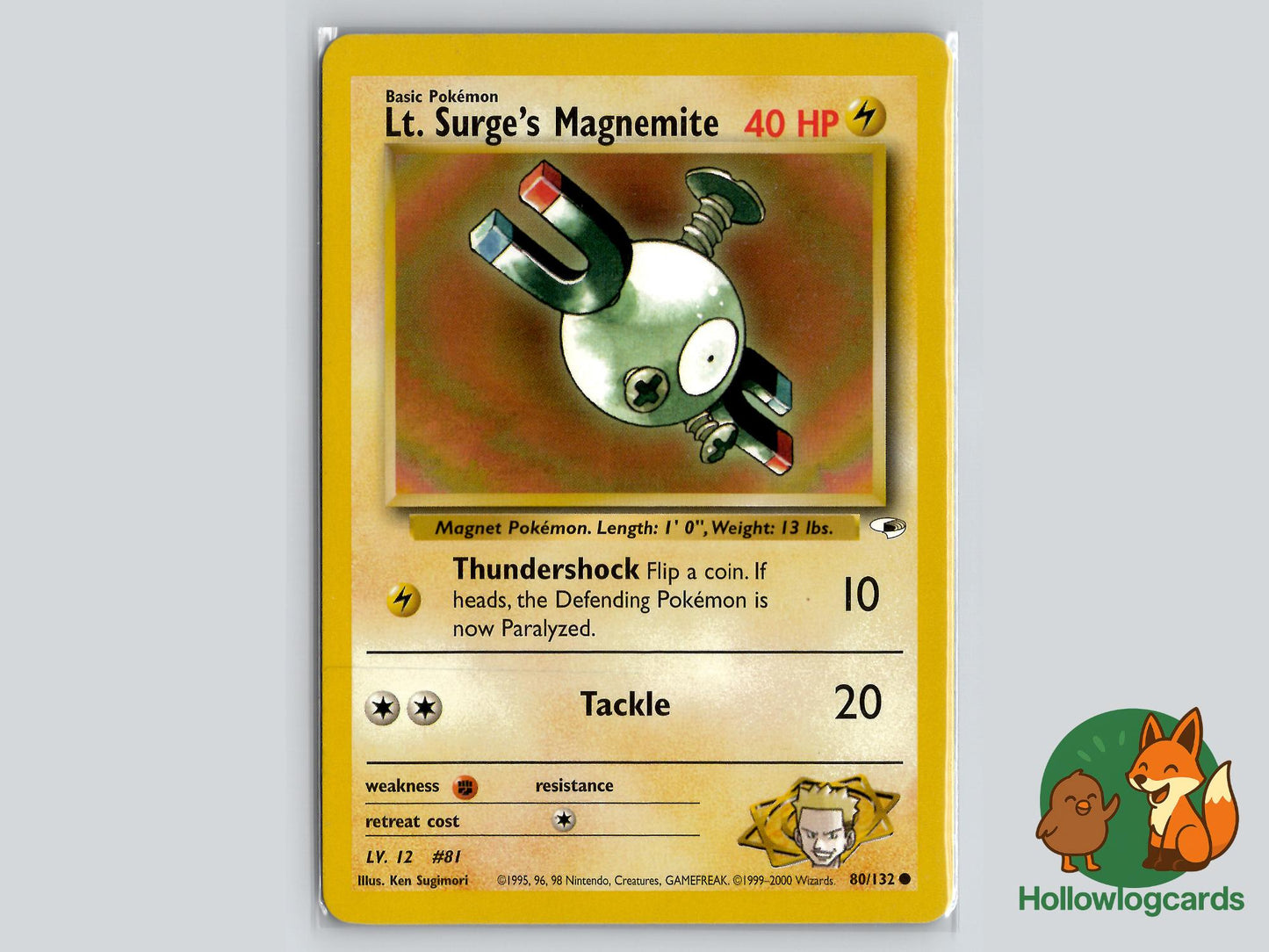 Lt. Surge's Magnemite (80/132) - Gym Heroes Pokémon Card